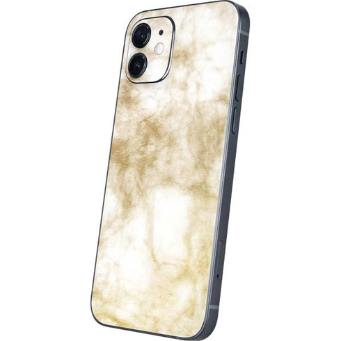 Gold and White Marble iPhone 12 Mini Skin