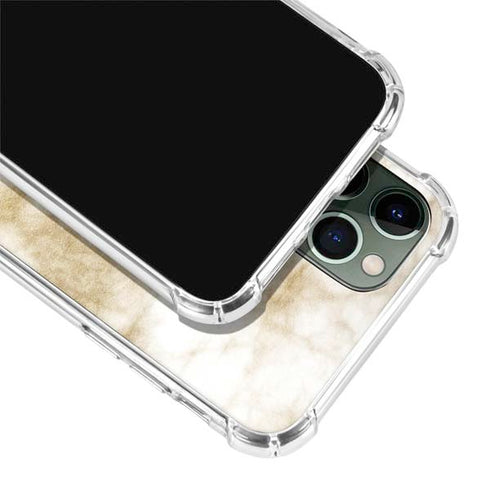 Gold and White Marble iPhone 12 Pro Clear Case