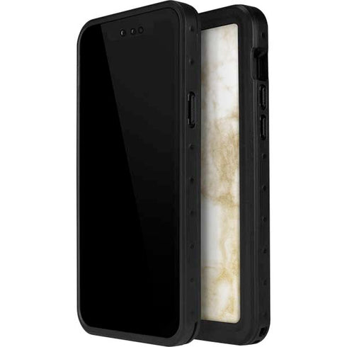 Gold and White Marble iPhone 12 Pro Max Waterproof Case