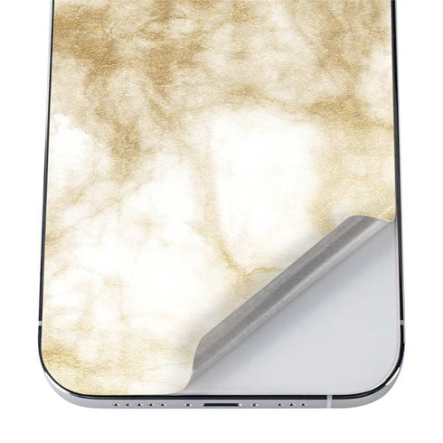 Gold and White Marble iPhone 12 Pro Skin
