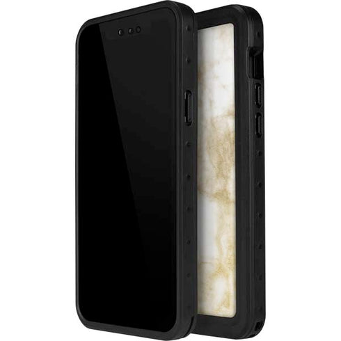 Gold and White Marble iPhone 12 Pro Waterproof Case