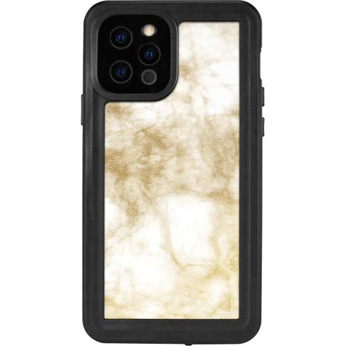 Gold and White Marble iPhone 12 Pro Waterproof Case