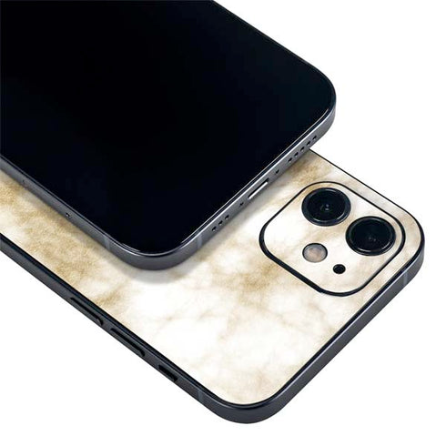 Gold and White Marble iPhone 12 Skin