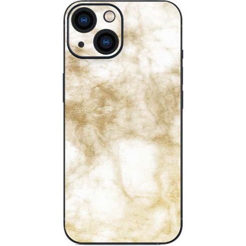 Gold and White Marble iPhone 13 Mini Skin