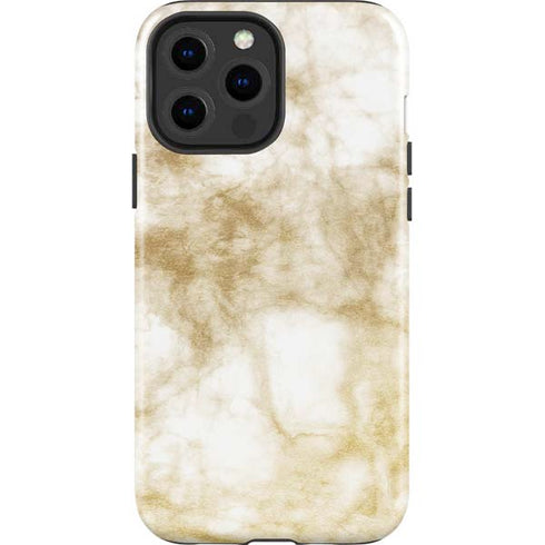 Gold and White Marble iPhone 13 Pro Max Impact Case