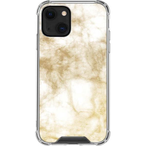 Gold and White Marble iPhone 15 Plus Clear Case