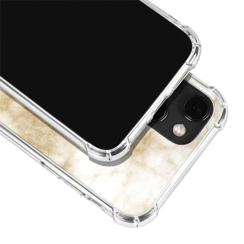 Gold and White Marble iPhone 15 Plus Clear Case