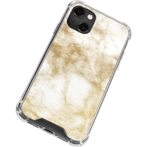 Gold and White Marble iPhone 15 Plus Clear Case