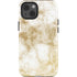 Gold and White Marble iPhone 15 Impact Case