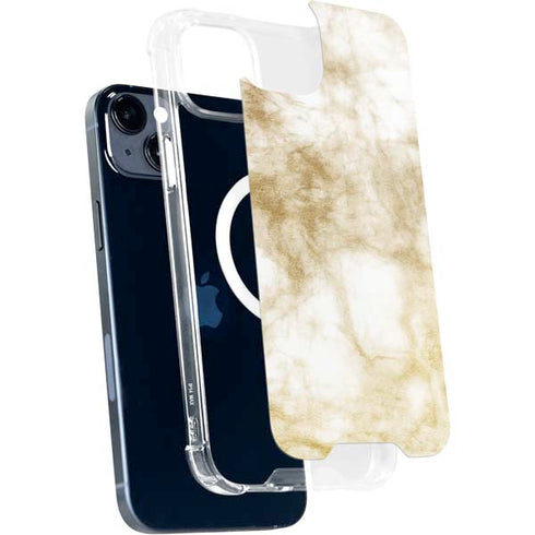 Gold and White Marble iPhone 15 Plus MagSafe Case