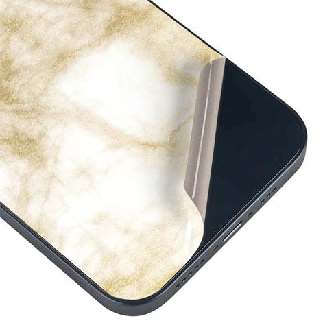 Gold and White Marble iPhone 15 Plus Skin