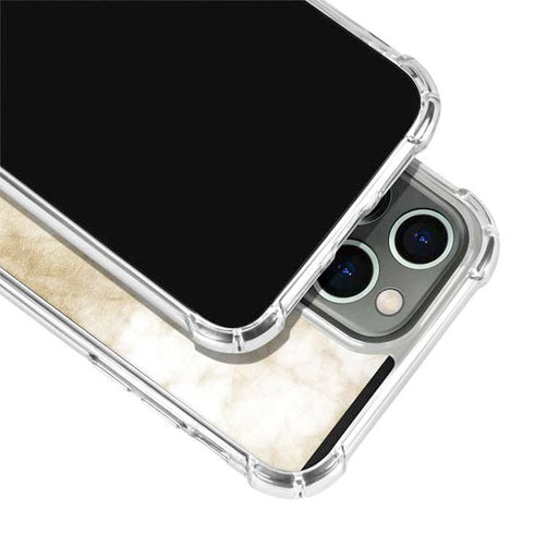 Gold and White Marble iPhone 14 Pro Clear Case