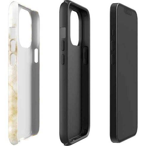 Gold and White Marble iPhone 15 Pro Impact Case