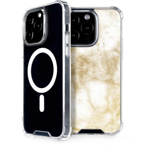 Gold and White Marble iPhone 14 Pro MagSafe Case