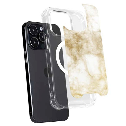 Gold and White Marble iPhone 15 Pro MagSafe Case