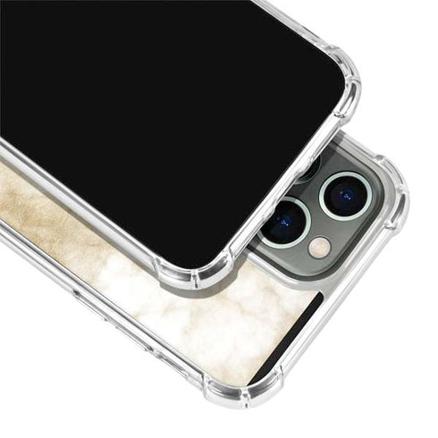 Gold and White Marble iPhone 15 Pro Max Clear Case