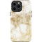 Gold and White Marble iPhone 14 Pro Max Impact Case