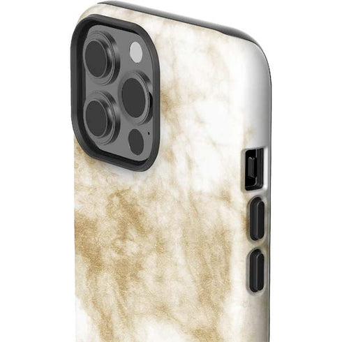 Gold and White Marble iPhone 15 Pro Max Impact Case