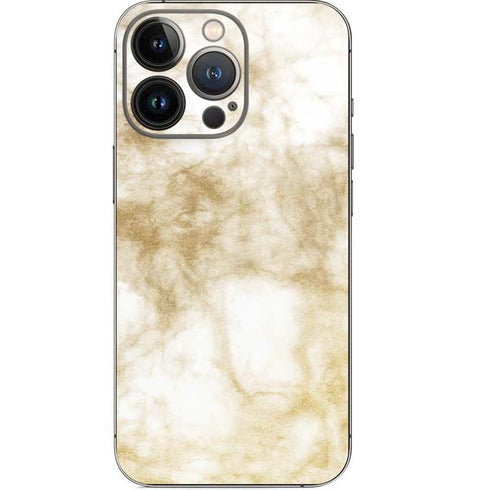 Gold and White Marble iPhone 14 Pro Skin