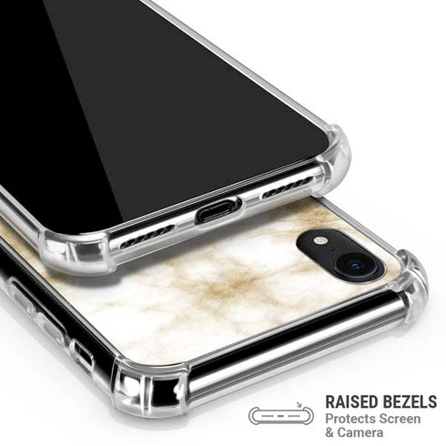 Gold and White Marble iPhone XR Clear Case