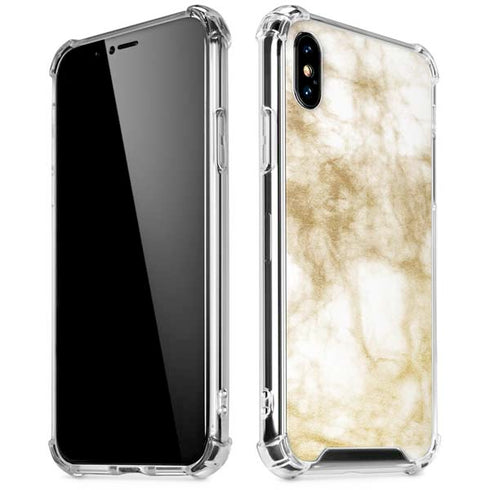 Gold and White Marble iPhone XS Max Clear Case