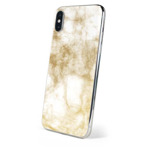 Gold and White Marble iPhone XS Skin