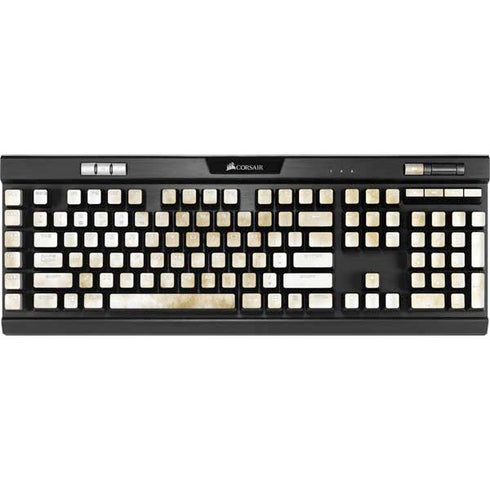 Gold and White Marble K95 RGB PLATINUM Mechanical Gaming Keyboard Skin