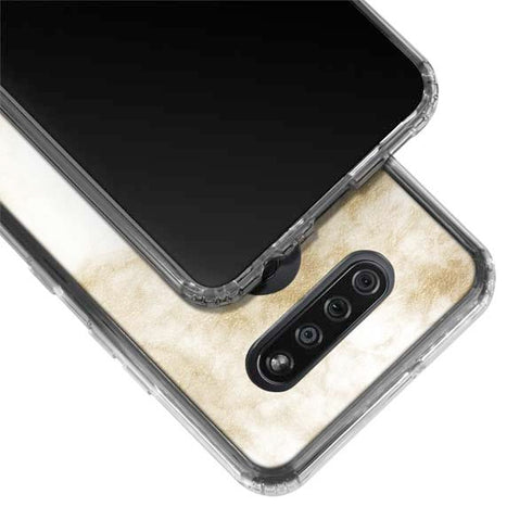 Gold and White Marble LG K51/Q51 Clear Case