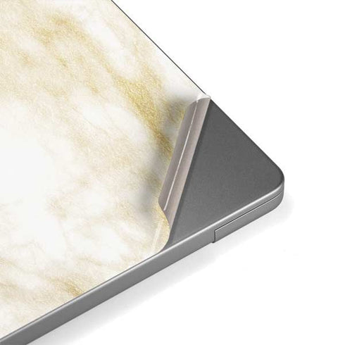 Gold and White Marble MacBook Pro 14in (2021-24) Skin