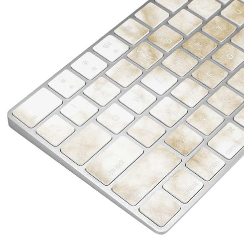Gold and White Marble Magic Keyboard Skin