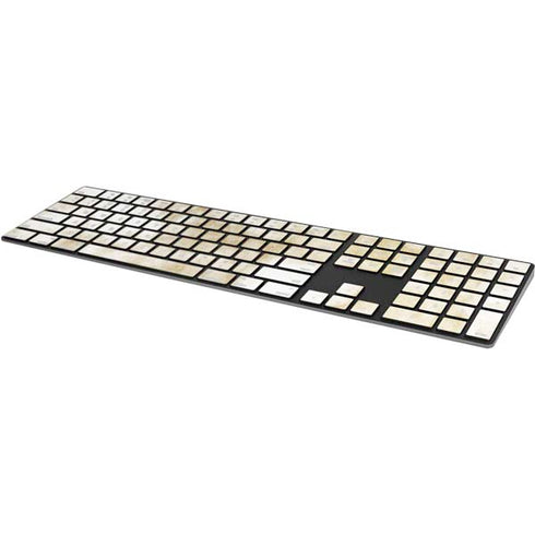 Gold and White Marble Magic Keyboard with Numeric Keypad Skin