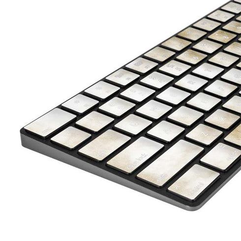 Gold and White Marble Magic Keyboard with Numeric Keypad Skin