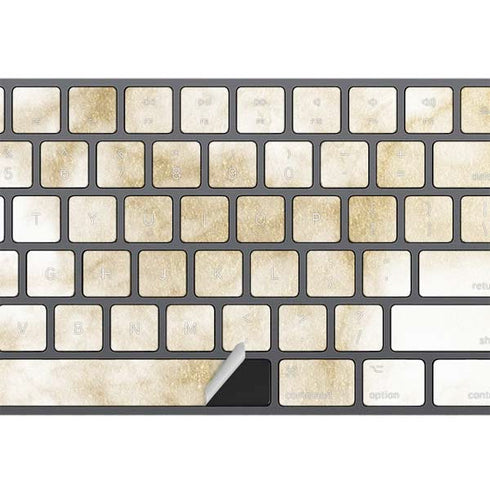 Gold and White Marble Magic Keyboard with Numeric Keypad Skin