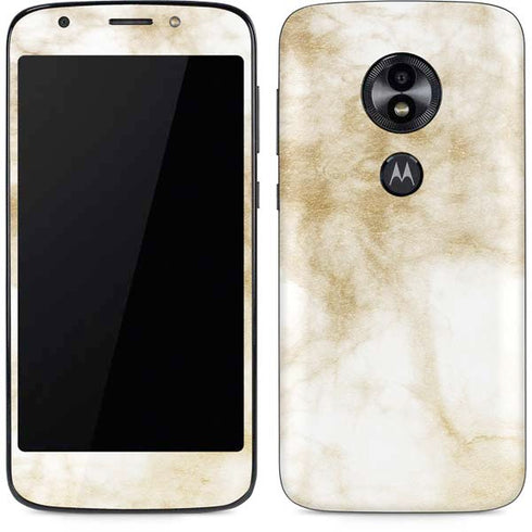 Gold and White Marble Moto E5 Play Skin