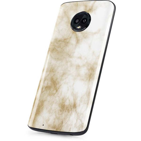 Gold and White Marble Moto G6 Skin
