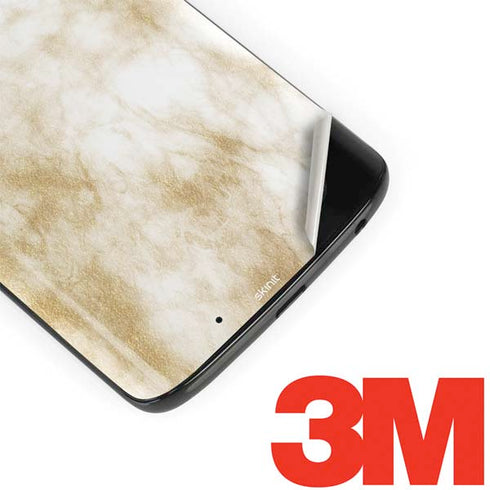 Gold and White Marble Moto G6 Skin