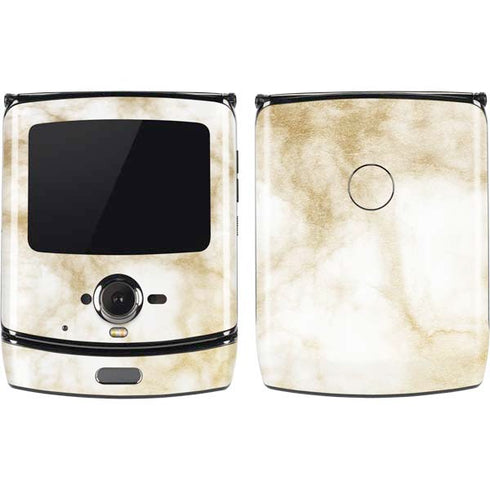 Gold and White Marble Motorola RAZR Skin