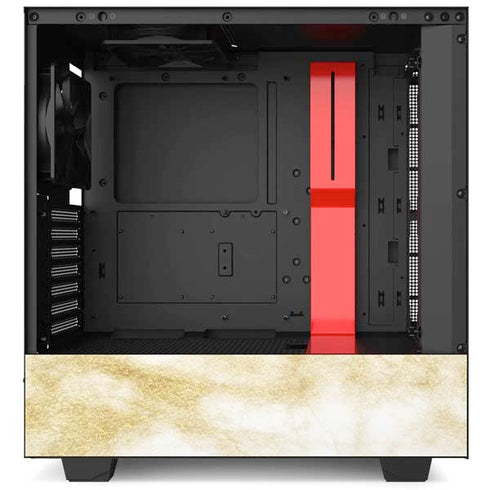 Gold and White Marble NZXT H510 Compact ATX Mid-Tower Case Skin