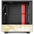 Gold and White Marble NZXT H510 Compact ATX Mid-Tower Case Skin