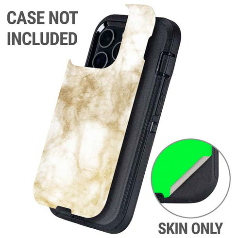 Gold and White Marble Otterbox Defender iPhone Skin