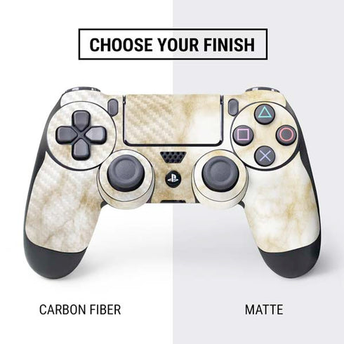 Gold and White Marble PS4 Controller Skin