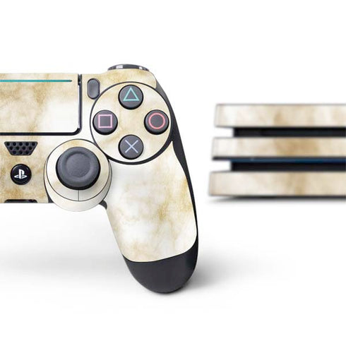 Gold and White Marble PS4 Pro Bundle Skin
