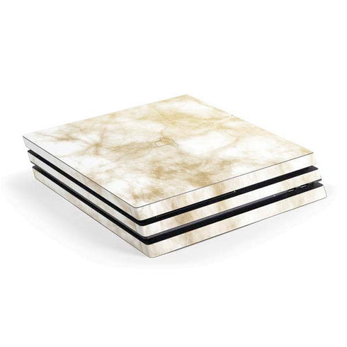 Gold and White Marble PS4 Pro Console Skin