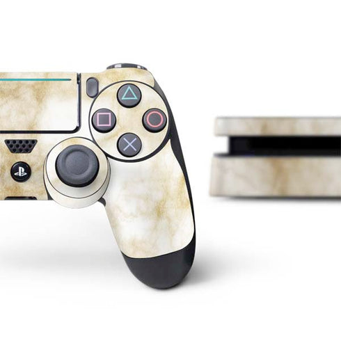 Gold and White Marble PS4 Slim Bundle Skin