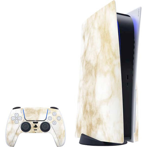 Gold and White Marble PS5 Bundle Skin
