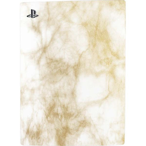 Gold and White Marble PS5 Digital Edition Console Skin