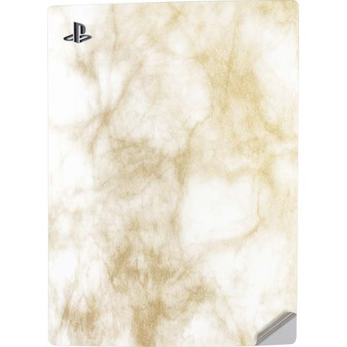 Gold and White Marble PS5 Digital Edition Console Skin