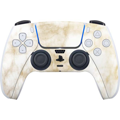 Gold and White Marble PS5 Controller Skin