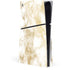 Gold and White Marble PS5 Slim Disk Console Skin