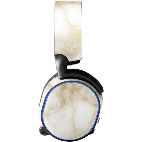 Gold and White Marble SteelSeries Arctis 3 Skin